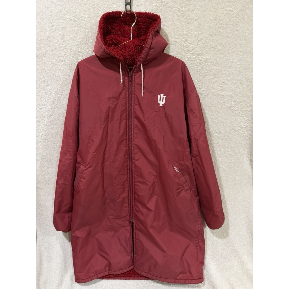 Vintage Indiana Hoosiers IU Tru West Swim Parka Jacket Adult XL Red Fleece Lined